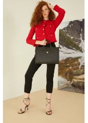 Pierre Cardin Black Monogram Women's Shoulder Bag 05PO23Y1709