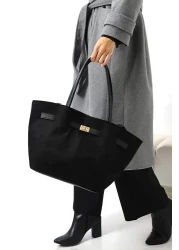 Moda azza Women's Nubuck Large Size New Season Shoulder and Hand Bag