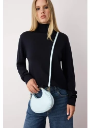  Shoes Baby Blue Dual Use Strap Women's Mini Oval Shoulder and Hand Bag Takss25Oc00091