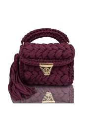 CHQEL Women's Peanut Model Handmade Crochet Combed Cotton Thread Bag & Hand, Shoulder and Crossbody Luxury Bag