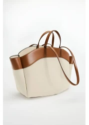 Daj Company Women's Contrast Oversize Tote Hand and Shoulder Bag