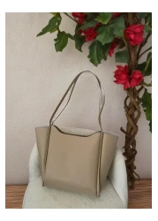 KeskinBAGSs Shoulder Bag Women's Large Size Cream Est223 Zippered Useful Shoulder Bag