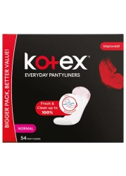 KOTEX LINERS NORMAL FLAT UNSCENTED 54