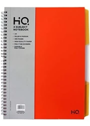 نافنيت A4 بولي 3 كمبيونت بوك ، برتقالي - 100 ورقة