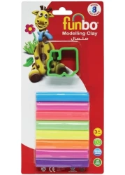 FUNBO M CLAY 100G 8 NEON CLRS PLUS 1 MOU