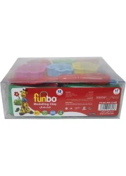 FUNBO M CLAY 600G 12 CLRS 6 MLDS PVC BOX