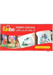 FUNBO FABRC COL PAINT SET12COL 25ML BOTL