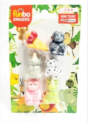 FUNBO 3D ERASER IN BLISTER PACK ZOO
