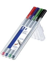 اقلام حبر فاين لاينر 334 براس رفيع 0.3 ملم من ستيدلر بالوان متنوعة مجموعة 50 قطعة أزرق