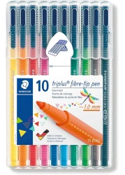 ستيدلار اقلام تراي بلس ملونة بطرف فايبر من 323، 1.0 ملم، الوان متنوعة، عبوة من 10 قطع