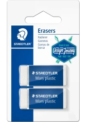 ستيدلار ممحاة بلاستيكية صغيرة من مارس عالية الجودة، ممحاة فنية بيضاء خالية من اللاتكس، عبوة من قطعتين، 52653Bk2-C