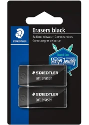 ستيدلار ممحاة فنية عالية الجودة خالية من اللاتكس بلون اسود، عبوة من قطعتين، 526B3Bk2-C