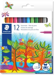STAEDTLER FIBER TIP PEN CARDBOARD 12COL