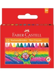 مجموعة اقلام شمع ملونة براس دائري مقاس 75 ملم بالوان متنوعة بـ12 لون F120043 من فابير-كاستل