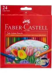 مجموعة اقلام التلوين بالوان الطبيعة من 24 لونًا في عبوة الورق المقوى تصميمات متنوعة 114426 فابر كاستل