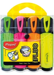 اقلام تحديد هلايتر فلو بالوان نيون زاهية من مابد - 4 متوسط متعدد الألوان