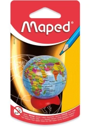 مبراة اقلام رصاص بتصميم الكرة الارضية بفتحة واحدة، موديل (034751TA)