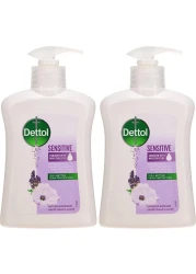 غسول اليدين السائل المضاد للبكتيريا للبشرة الحساسة برائحة اللافندر والمسك الابيض من ديتول، عبوتان 200 مل