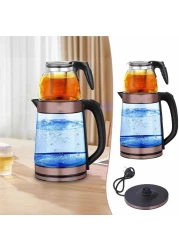 Electric Kettle with Tea Brewing Pot, 1.7L Stainless Steel, Rapid Boil, BPA-Free