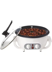 Electric Coffee Bean Roaster Machine, 800W Stainless Steel Coffee Roaster with Adjustable Thermostat and Timer, Extra Coffee Maker Included