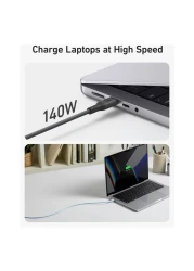 أنكر بايو-بيسد كابل USB-C إلى USB-C لمزامنة البيانات والشحن - أسود 3 قدم