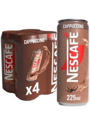 Nescafe Cappuccino Coffee Drink, 225ml Pack of 4