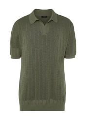  Collection تي شيرت كاكي بأكمام قصيرة ورقبة بولو - إصدار محدود TMNSS23PO00024