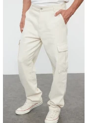  Collection Stone Cargo Pocket Baggy Fit 100% Cotton Gabardine Casual Pants Tmnss24Pl00021