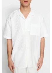  Collection Brode Blocked White Oversize Summer Shirt - Limited Edition TMNSS23GO00135