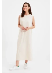  Modest فستان محبوك من القطن 100% باللونين الأسود والبيج الفاتح حزمة من قطعتين - TCTAW22UK0110