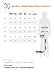  Collection Navy Blue Straight Cut High Waist Ribbed Stitched Woven Trousers TWOSS21PL0093