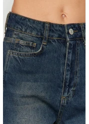  Collection Dark Blue High Waist Wide Leg Wide Leg Jeans Twoaw24Je00313