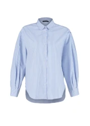  Collection Blue Striped Oversize / Wide Fit Woven Shirt TWOSS23GO00144