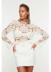  Collection Ecru Crop Knitwear Look Beach Blouse Tbess20Bz0572