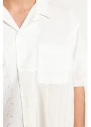  Collection Brode Blocked White Oversize Summer Shirt - Limited Edition TMNSS23GO00135