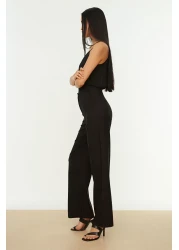  Collection Wide Leg Black Woven Trousers - Twoaw21Pl0332