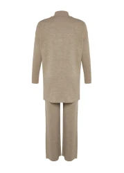  Modest Mink Slit Knitwear - Wide Leg and Bottom-Top Set (Tctaw24Us00028)