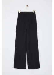  Collection Black Pleated Wide Leg/Wide Leg Woven Pants Twoaw25Pl00109 Palazzo