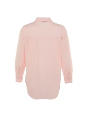  Collection Pink Single Pocket Boyfriend/Wide Fit Cotton Woven Shirt TWOAW20GO0115