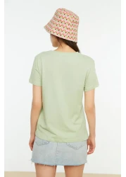  Collection تي شيرت وردي اللون مصنوع من القطن بنسبة 100% برقبة دائرية - TWOSS20TS0141