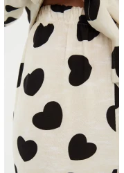  Collection Ecru Heart Viscose Woven Pajamas Set Thmaw21Pt0936
