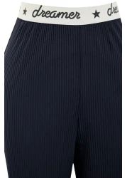  Collection طقم بيجامة مضلع - أزرق داكن، تي شيرت وبنطلون مطبوع عليه شعار THMSS21PT1016