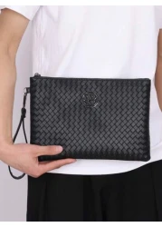 Braiding Style Men PU Leather Wallet Purse Money Credit Card Holders Men Wallet Money Bag Business Casual Handbag Wristlet Bag Underarm Bag Envelope Bag Square Bag Student Travel Winter Large Capacity