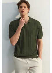  Collection تي شيرت كاكي بأكمام قصيرة ورقبة بولو - إصدار محدود TMNSS23PO00024