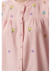  Collection Powder Flower Patterned Embroidered Shirt - TWOSS23GO00152