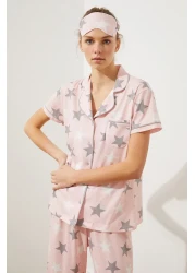  Collection Powder Star Shirt-Pants Knitted Pajamas Set Thmss21Pt0786