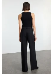  Collection Black Pleated Wide Leg/Wide Leg Woven Pants Twoaw25Pl00109 Palazzo