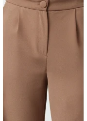  Collection بنطال مطوي بأرجل واسعة بلون المنك - TWOSS21PL0189