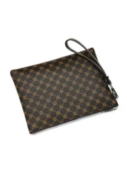 حقيبة الرجال الجلدية الأنيقة بسحاب من البولي يوريثان، محفظة رجالية من جلد البولي يوريثان باللون البني، محفظة