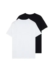  Collection Black-White Slim Fit Short Sleeve T-Shirts 100% Cotton 2-Pack - Tmnss19Bo0075
